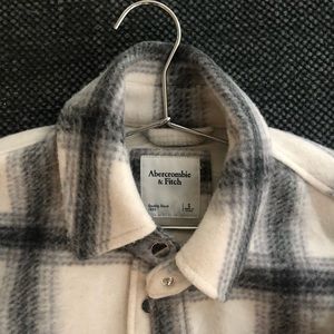 A & F Plaid Wool-Blend Shirt Jacket